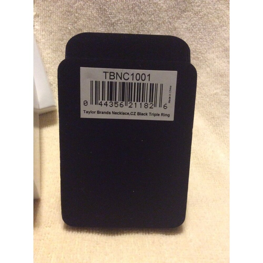 Taylor Brands Cubic Zirconia Triple Ring Clear Rhinestones Necklace  w/ Gift Box - Picture 5 of 5